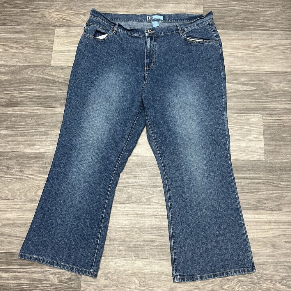 Duck Head Jeans‎ Co. Women 24W 40x29 Blue Flare Stretch Bootcut High Rise Denim